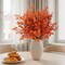 8PCS Artificial Baby’s Breath Flowers – Real Touch Orange Faux Fall Floral Stems, Silk Bouquet for Vase, Wedding, Home, Office, Table Centerpieces, Party & Christmas Decorations